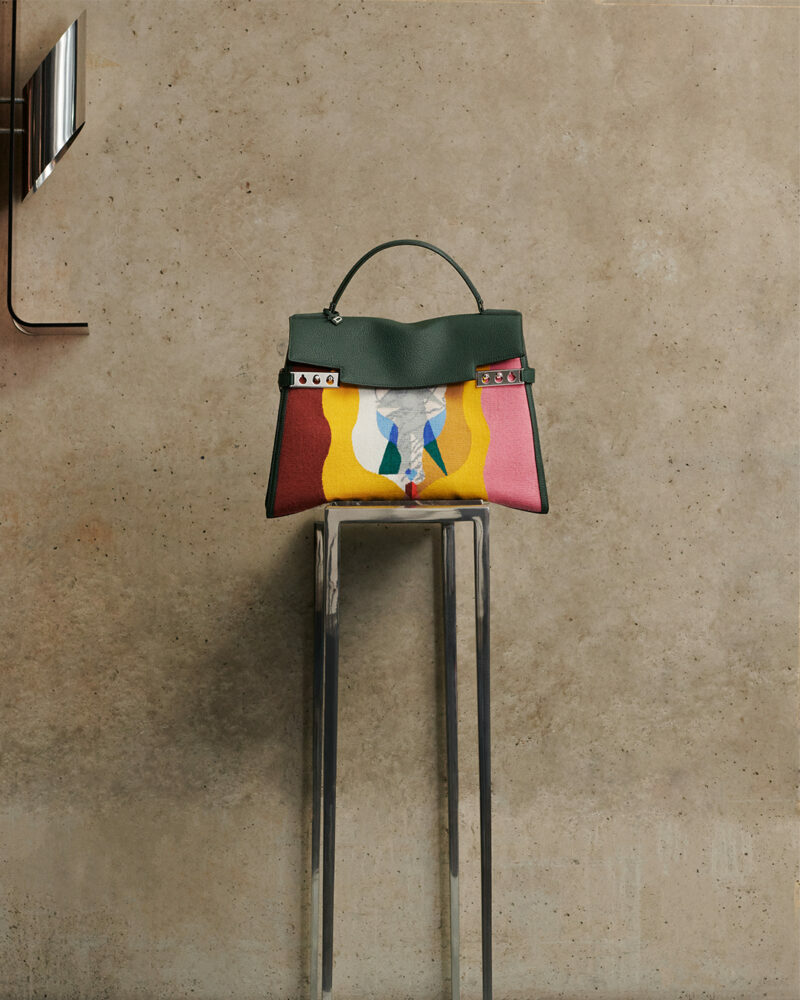 DELVAUX SS24 Tempete XL Chimera Derby Calf Multicolour Forest 4 X5